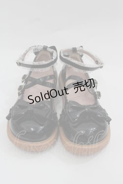 画像2: 海外ロリータブランド / 鈴ねこリボンシューズ  黒 I-25-12-13-002-LO-SH-SA-ZI