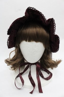 画像2: axes femme kawaii / ベルベットドールハーフボンネット  ワイン I-25-12-13-023-AX-AC-SA-ZI