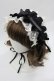 画像1: MARBLE / レースフリルヘッドドレス  黒Ｘ白 I-25-12-13-024-GO-AC-SA-ZI (1)