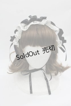 画像2: MARBLE / レースフリルヘッドドレス  黒Ｘ白 I-25-12-13-024-GO-AC-SA-ZI