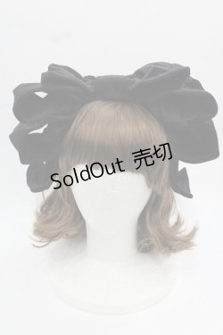 画像1: Hoshibako Works / お人形風ラッピングリボンカチューシャ  黒 I-25-12-13-026-LO-AC-SA-ZI