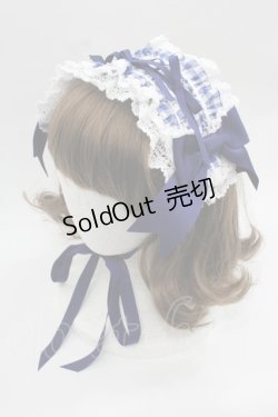 画像1: BABY,THE STARS SHINE BRIGHT / Milky Gingham Dollヘッドドレス  青チェック I-25-12-13-027-BA-AC-SA-ZI