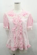 Angelic Pretty / Lovelyチェックブラウス  ピンク I-25-12-13-035-AP-BL-SA-ZI