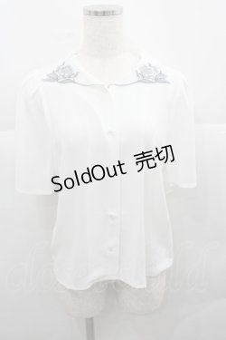 画像1: an another angelus / カンパニュラ刺繍衿ブラウス  白 I-25-12-13-037-CA-BL-SA-ZI