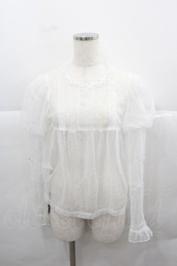 画像1: Little Dipper（海外ロリータブランド） / ドットシースルートップス S 白 I-25-12-13-038-LO-TO-SA-ZI