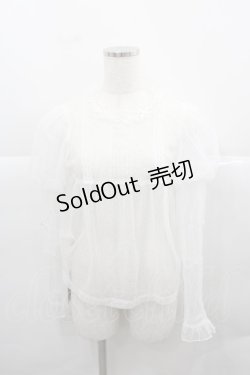 画像1: Little Dipper（海外ロリータブランド） / ドットシースルートップス S 白 I-25-12-13-038-LO-TO-SA-ZI