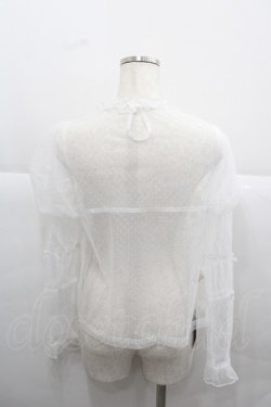 画像2: Little Dipper（海外ロリータブランド） / ドットシースルートップス S 白 I-25-12-13-038-LO-TO-SA-ZI