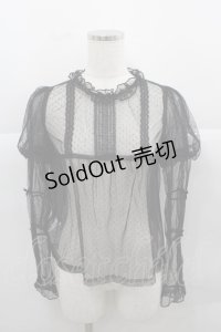 Little Dipper（海外ロリータブランド） / ドットシースルートップス S 生成り I-25-12-13-040-LO-TO-SA-ZI