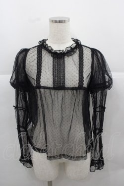 画像1: Little Dipper（海外ロリータブランド） / ドットシースルートップス S 生成り I-25-12-13-040-LO-TO-SA-ZI