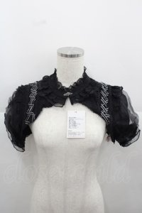 Honey Machine（海外ロリータブランド） / レース&チュール半袖ボレロ S 黒 I-25-12-13-041-LO-JA-SA-ZI