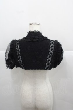 画像2: Honey Machine（海外ロリータブランド） / レース&チュール半袖ボレロ S 黒 I-25-12-13-041-LO-JA-SA-ZI
