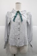 Chris house lolita(海外ロリータブランド) / フリル襟ピンタックセーラー襟長袖ブラウス  グレー I-25-12-18-006-LO-BL-SA-ZI