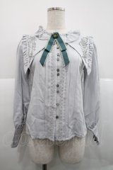 Chris house lolita(海外ロリータブランド) / フリル襟ピンタックセーラー襟長袖ブラウス  グレー I-25-12-18-006-LO-BL-SA-ZI