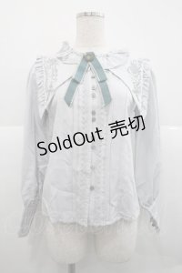 Chris house lolita(海外ロリータブランド) / フリル襟ピンタックセーラー襟長袖ブラウス  グレー I-25-12-18-006-LO-BL-SA-ZI