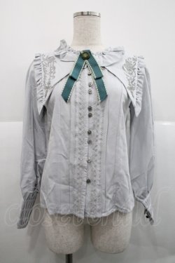 画像1: Chris house lolita(海外ロリータブランド) / フリル襟ピンタックセーラー襟長袖ブラウス  グレー I-25-12-18-006-LO-BL-SA-ZI