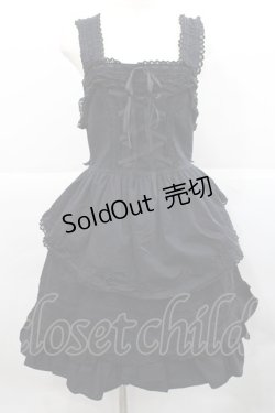 画像1: BABY,THE STARS SHINE BRIGHT / 2段フリルジャンパースカート  黒 I-25-12-18-048-BA-OP-SA-ZI