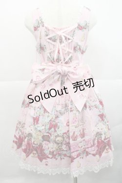 画像2: BABY,THE STARS SHINE BRIGHT / くみゃちゃんたちのChristmas Holly Night 柄 リボンジャンパースカート  ピンク I-25-12-18-049-BA-OP-SA-ZI