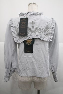 画像2: Chris house lolita(海外ロリータブランド) / フリル襟ピンタックセーラー襟長袖ブラウス  グレー I-25-12-18-006-LO-BL-SA-ZI