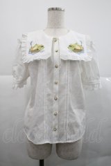 Amavel / Fruits Panierブラウス  白 I-25-12-18-007-CA-BL-SA-ZI