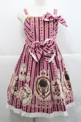 BABY,THE STARS SHINE BRIGHT / くまくみゃのRoyal Kingdom柄ジャンパースカートII  ピンク I-25-12-18-057-BA-OP-SA-ZI