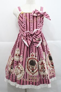 画像1: BABY,THE STARS SHINE BRIGHT / くまくみゃのRoyal Kingdom柄ジャンパースカートII  ピンク I-25-12-18-057-BA-OP-SA-ZI