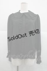 m petit by misako / AM マルエリフリルブラウス M ブラック I-25-12-18-009-LO-BL-SA-ZI