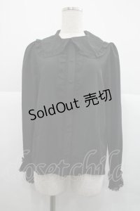 m petit by misako / AM マルエリフリルブラウス M ブラック I-25-12-18-009-LO-BL-SA-ZI