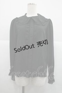 画像1: m petit by misako / AM マルエリフリルブラウス M ブラック I-25-12-18-009-LO-BL-SA-ZI