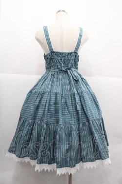 画像2: ALICE and the PIRATES / ドビーストライプティアードジャンパースカート  グリーン I-25-12-18-065-PA-OP-SA-ZI