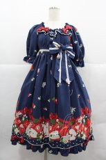 画像1: metamorphose / Apple Bunny半袖ワンピース 1 ブルー I-25-12-18-068-ME-OP-SA-ZI (1)