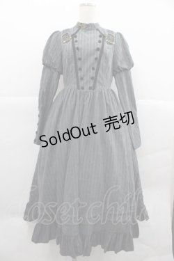 画像1: With Puji / 肩ベルトストライプハイネックワンピース M グレー I-25-12-18-070-EL-OP-SA-ZI