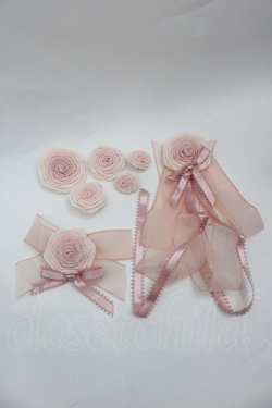 画像4: Mademoiselle Pearl（海外ロリータブランド） / 2段フリルキャミビスチェ&グラデスカートセット  ピンクベージュ I-25-12-18-072-LO-TO-SA-ZI