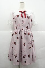 Ank Rouge / いちご柄ワンピース  ピンクＸ白 I-25-12-18-074-CA-OP-SA-ZI