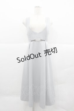 画像1: F i.n.t / チェーンビット使いディープVネックジャンパースカート  グレー I-25-12-18-075-CA-OP-SA-ZI