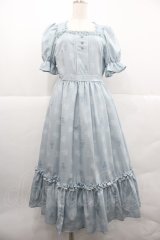 m petit by misako / NINA'S 花柄スクエアネックワンピース M サックス I-25-12-18-077-LO-OP-SA-ZI