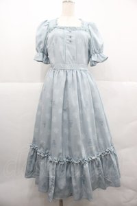 m petit by misako / NINA'S 花柄スクエアネックワンピース M サックス I-25-12-18-077-LO-OP-SA-ZI