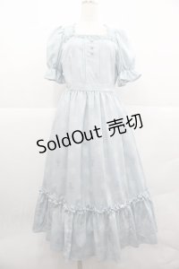 m petit by misako / NINA'S 花柄スクエアネックワンピース M サックス I-25-12-18-077-LO-OP-SA-ZI