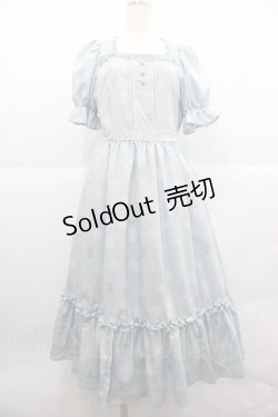 画像1: m petit by misako / NINA'S 花柄スクエアネックワンピース M サックス I-25-12-18-077-LO-OP-SA-ZI