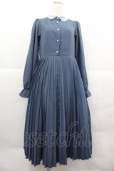 m petit by misako / AM*レースエリプリーツワンピース M ブルー I-25-12-18-079-LO-OP-SA-ZI