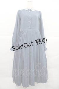 m petit by misako / AM*レースエリプリーツワンピース M ブルー I-25-12-18-079-LO-OP-SA-ZI