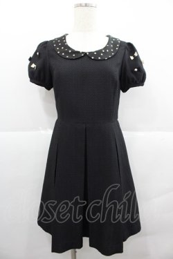 画像1: Emily Temple cute / ティーサロンワンピース  ブラック I-25-12-18-080-ET-OP-SA-ZI