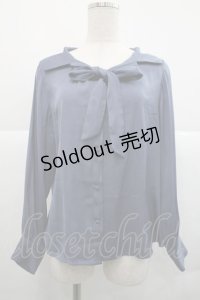 an another angelus / オフショル開衿ボウタイブラウス  ブルー I-25-12-18-013-CA-BL-SA-ZI