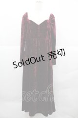 DISTURBIA / 別珍ワンピース UK14 ボルドー I-25-12-18-086-GO-OP-SA-ZI