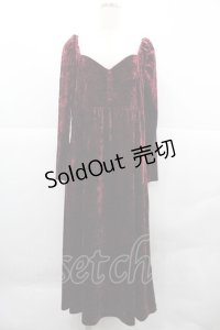 DISTURBIA / 別珍ワンピース UK14 ボルドー I-25-12-18-086-GO-OP-SA-ZI