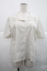 an another angelus / レース使い開衿ブラウス  オフ×ブラック I-25-12-18-014-CA-BL-SA-ZI