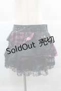 MAD / チェックレースフリルスカート  黒Ｘピンク I-25-12-18-092-PU-SK-SA-ZI