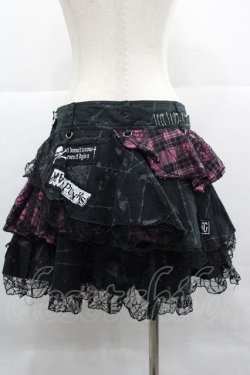 画像2: MAD / チェックレースフリルスカート  黒Ｘピンク I-25-12-18-092-PU-SK-SA-ZI