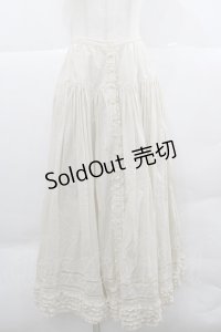 PINK HOUSE / 綿スカラップレース前開きスカート  アイボリー I-25-12-18-093-LO-SK-SA-ZI