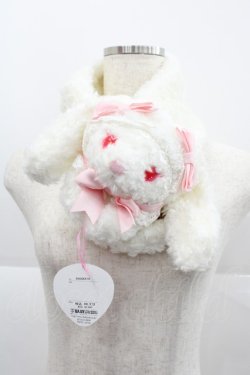 画像1: BABY,THE STARS SHINE BRIGHT / うさくみゃマフラー  白 I-25-12-18-096-BA-ZA-SA-ZI