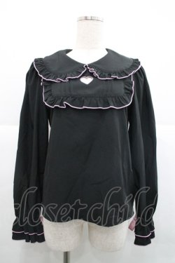 画像1: Ank Rouge / ハートくりぬきブラウス  黒Ｘピンク I-25-12-18-002-CA-BL-SA-ZI